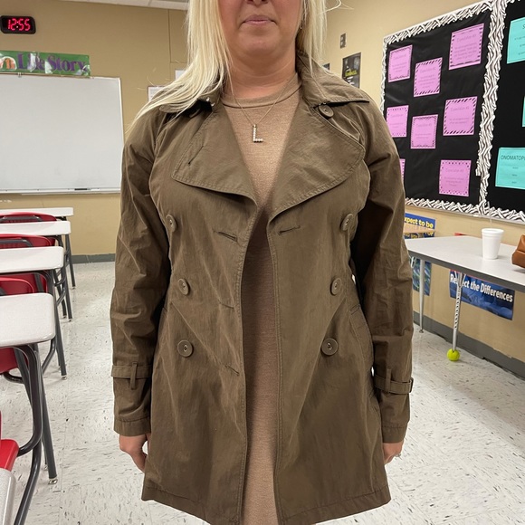 H&M short trench coat brown, size 6 - Picture 15 of 16